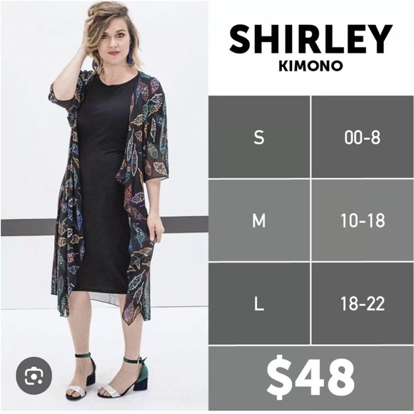 WOMENS COVER KIMONO DUSTER-LULAROE SHIRLEY-POLY-PEACH STRIPES-SIZE-LARGE NWT - Picture 3 of 14